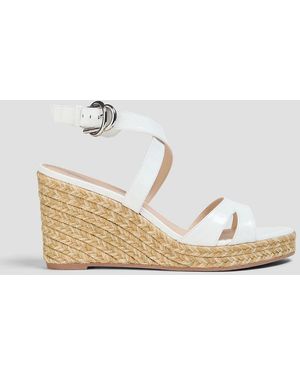 Stuart Weitzman Zuzu espadrille-wedges aus leder mit krokodileffekt - Mettallic