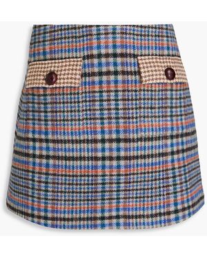 Cara Cara iggy Brushed Tweed Mini Skirt - Blue
