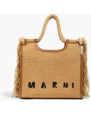 Marni Marcel Fringed Faux Raffia Tote - Metallic