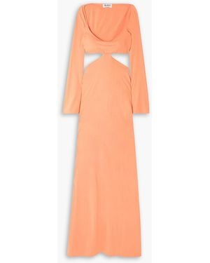 attico orange dress The Attico Orange Becky Halterneck Satin Mini Dress