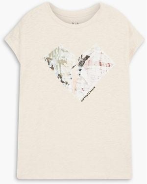 Ba&sh Vadim Printed Slub Cotton-Jersey T-Shirt - White
