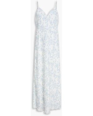 Theory Floral-print Crepe De Chine Maxi Dress - White