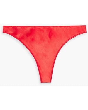 La Perla Stretch-silk Mid-rise Thong - Red