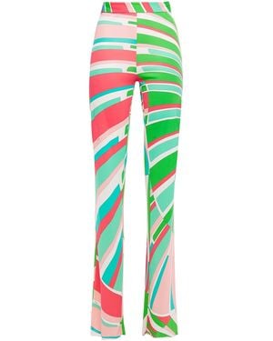 PUCCI Printed Jersey Straight-Leg Pants - Green