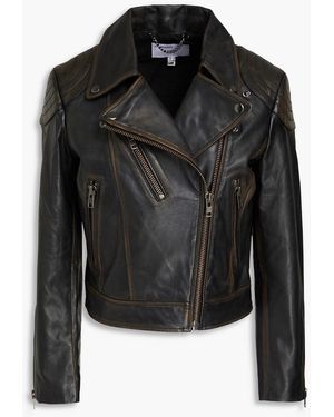 Muubaa Leather Biker Jacket - Black