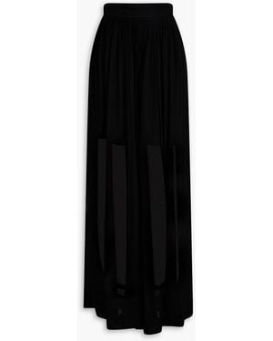 SemSem Pleated Silk Crepe De Chine Wide-leg Trousers - Black