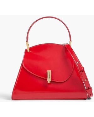 Ferragamo Prisma Glossed-Leather Tote - Red