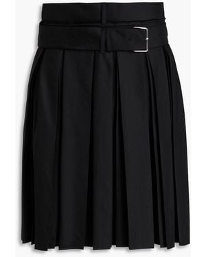 Peter Do Pleated Wool-twill Skirt - Black