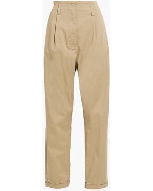 Tomorrow Denim Ellen Cotton-blend Twill Tapered Trousers - Natural