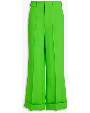 Christopher Kane Wool-crepe Wide-leg Trousers - Green