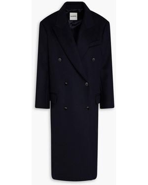 Sandro Double-breasted Wool-blend Felt Coat - Blue