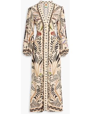 FARM Rio Printed Crepe Maxi Dress - Natural