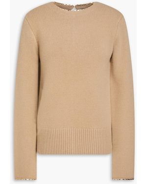 TOTEME Chain-embellished Wool And Cashmere-blend Sweater - Natural