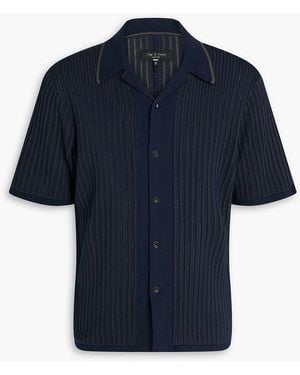 Rag & Bone Harvey Jacquard-Knit Cotton-Bend Shirt - Blue