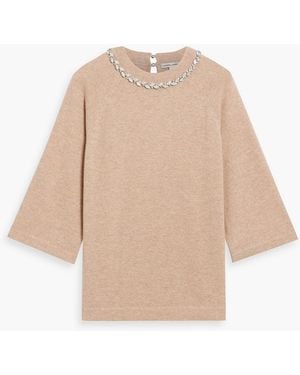 Autumn Cashmere Crystal-Embellished Cashmere Sweater - Natural