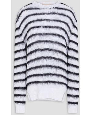 Marni Gestreifter pullover aus gebürsteter baumwolle - Weiß