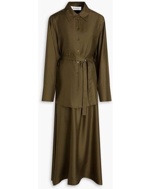 Rohe Silk-Twill Midi Shirt Dress - Green