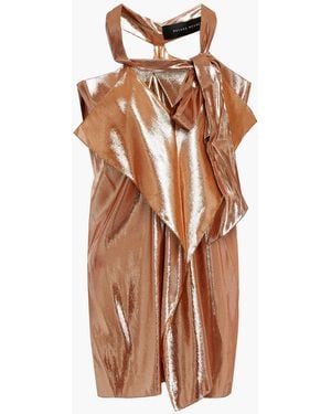 Roland Mouret Pontal Draped Silk-blend Jacquard Top - Multicolor