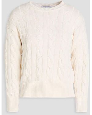 Veronica Beard Eleanor Cable-Knit Linen-Blend Jumper - White