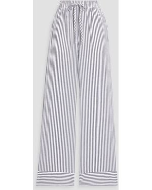 Alex Mill Riley Striped Cotton-Blend Straight-Leg Pants - White