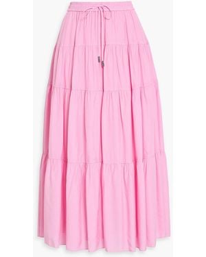 Jonathan Simkhai Lulee Tiered Mousseline Maxi Skirt - Pink