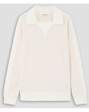 Wales Bonner Song Open-Knit Cotton Polo Jumper - Natural