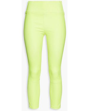 SPRWMN Cropped leggings aus neonfarbenem stretch-leder - Gelb
