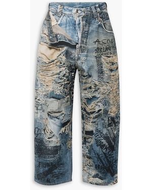 Acne Studios Wide-Leg Printed Jeans - Blue