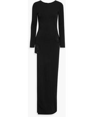 Haney Guipure Lace-Trimmed Jersey Maxi Dress - Black