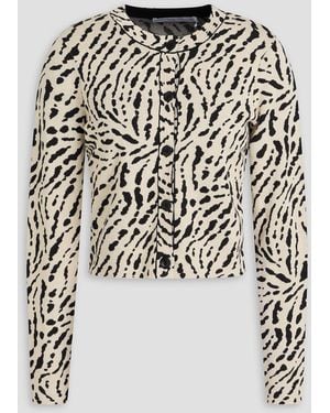 Proenza Schouler Jacquard-Knit Silk And Cotton-Blend Cardigan - White