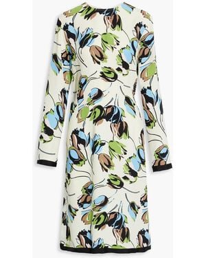 Marni Floral-print Crepe Midi Dress - White