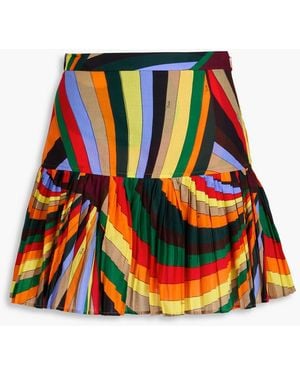 PUCCI Pleated Printed Cotton Mini Skirt - Red