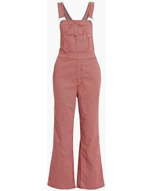 Rag & Bone Striped Cotton-blend Twill Overalls - Red