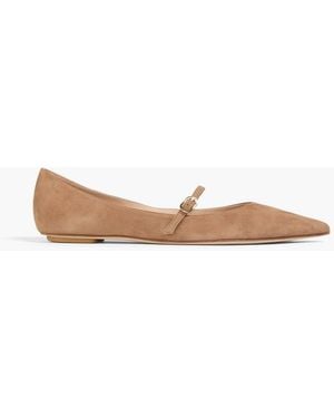 Stuart Weitzman Mary-jane-ballerinas "emilia" aus veloursleder - Weiß