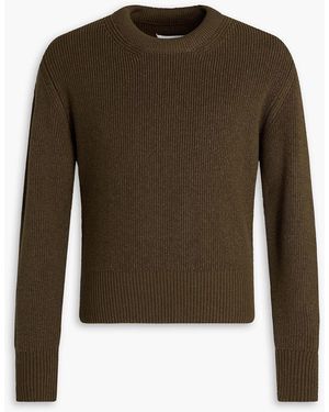 Maison Margiela Ribbed Cotton And Wool-Blend Sweater - Green