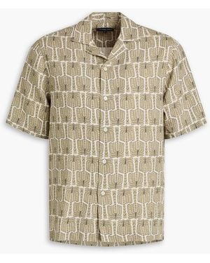 Frescobol Carioca Roberto Printed Linen Shirt - Green