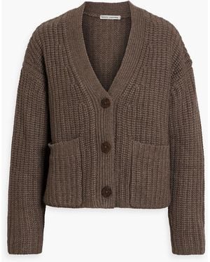 Autumn Cashmere Ribbed-knit Cardigan - Brown