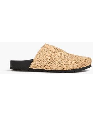STAUD Slippers "dia" aus raffiabastimitat - Weiß