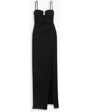 Brandon Maxwell Caroline Ruched Jersey Gown - Black