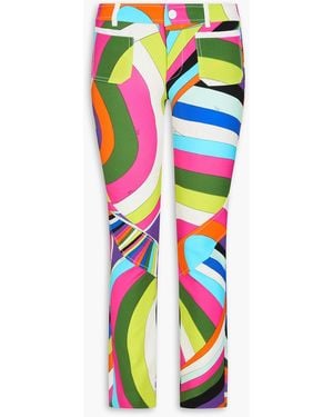 Emilio Pucci Eng geschnittene hose aus stretch-crêpe mit print - Weiß