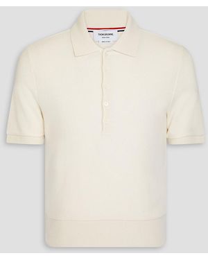 Thom Browne Cashmere-Piqué Polo Shirt - Natural