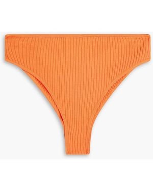 Dodo Bar Or Emily Ribbed-knit Mid-rise Briefs - Orange