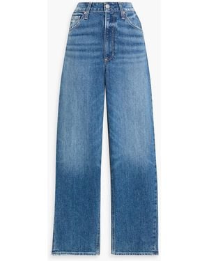 PAIGE Sarah Distressed High-Rise Straight-Leg Jeans - Blue