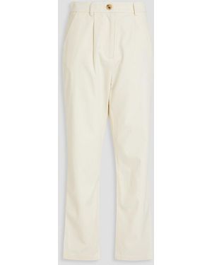 Mara Hoffman Dita Pleated Tm And Cotton-blend Jacquard Straight-leg Pants - White
