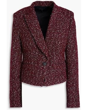 Rag & Bone Valerie Cropped Wool-blend Bouclé-tweed Blazer - Red