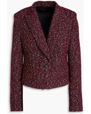Rag & Bone Valerie Cropped Wool-blend Bouclé-tweed Blazer - Red