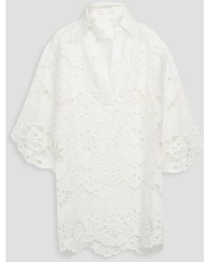 Zimmermann Broderie Anglaise Linen Tunic - White