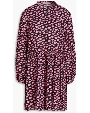 Stella Nova Line Joe Printed Cotton-seersucker Mini Dress - Red