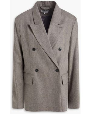 Loulou de Saison Gina Double-Breasted Wool-Blend Blazer - Brown
