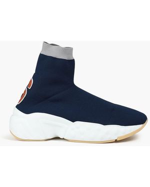 Acne Studios Stretch-knit High-top Trainers - Blue